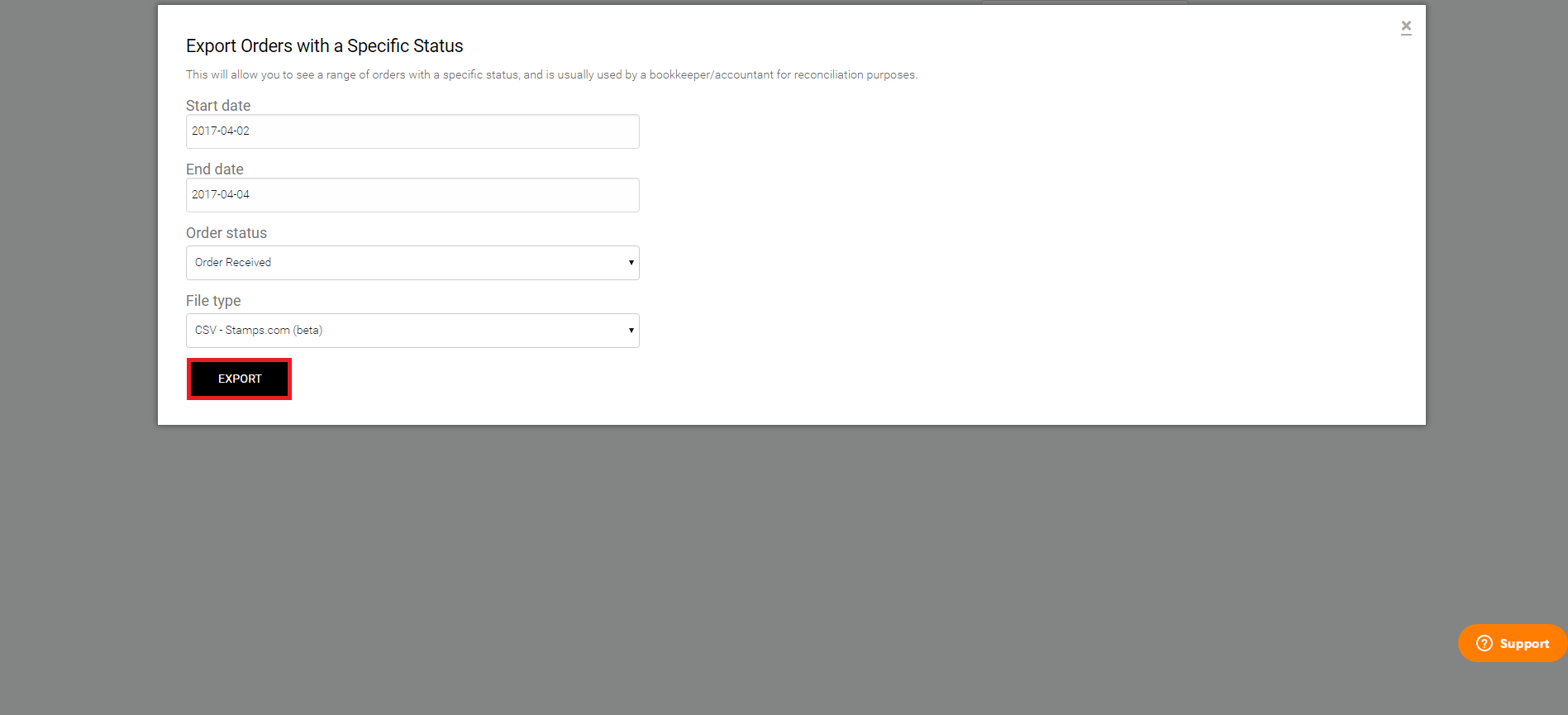 How To Export a CSV for Use with Support Center