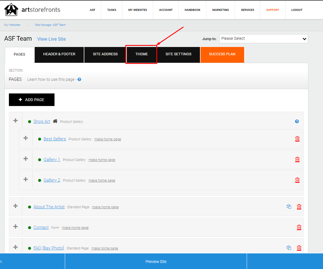 How To: Select A Theme for Your Website – Support Center