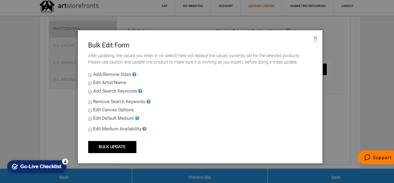 How To Bulk Edit Items In A Specific Folder In An Art Print Store